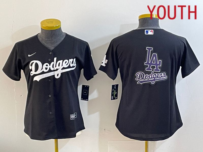 Youth Los Angeles Dodgers Blank Black Game 2024 Nike MLB Jersey style 11216